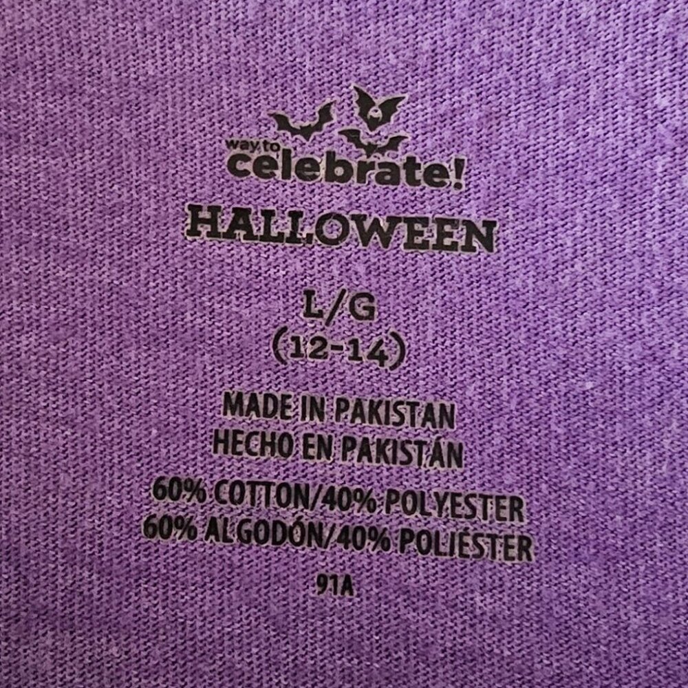 Halloween Witch Black Cat Upcycled Top Women's Size L - Picture 3 of 6